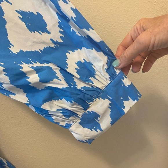 CUPCAKE BLUE AND WHITE MINI DRESS LONG SLEEVES WITH RUFFLES - Picture 4 of 7